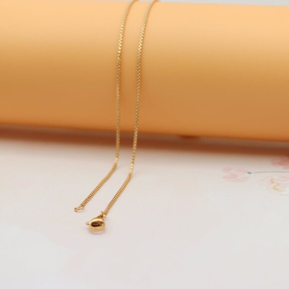 "Rose Gold Box Chain Necklace Sleek & Timeless Style, XPNL0133 - Picture 8 of 12